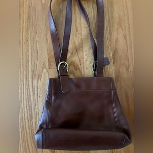 Tan leather coach purse